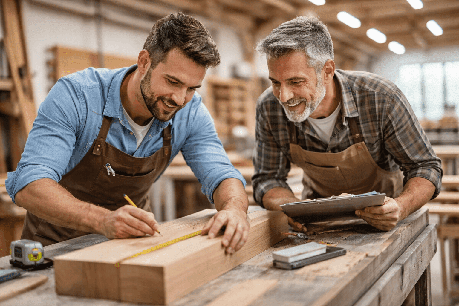 Carpinteros trabajando en taller de madera.png